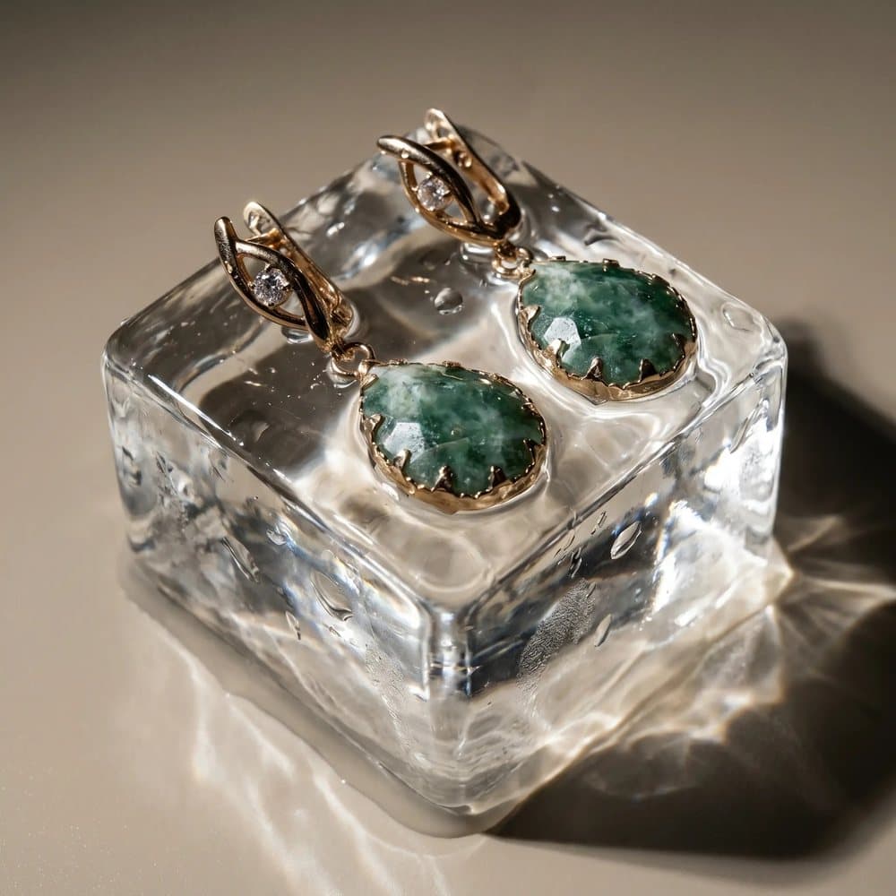 Lucea Jewelry için yapay zeka ile üretilmiş buz üzerinde ürün karesi